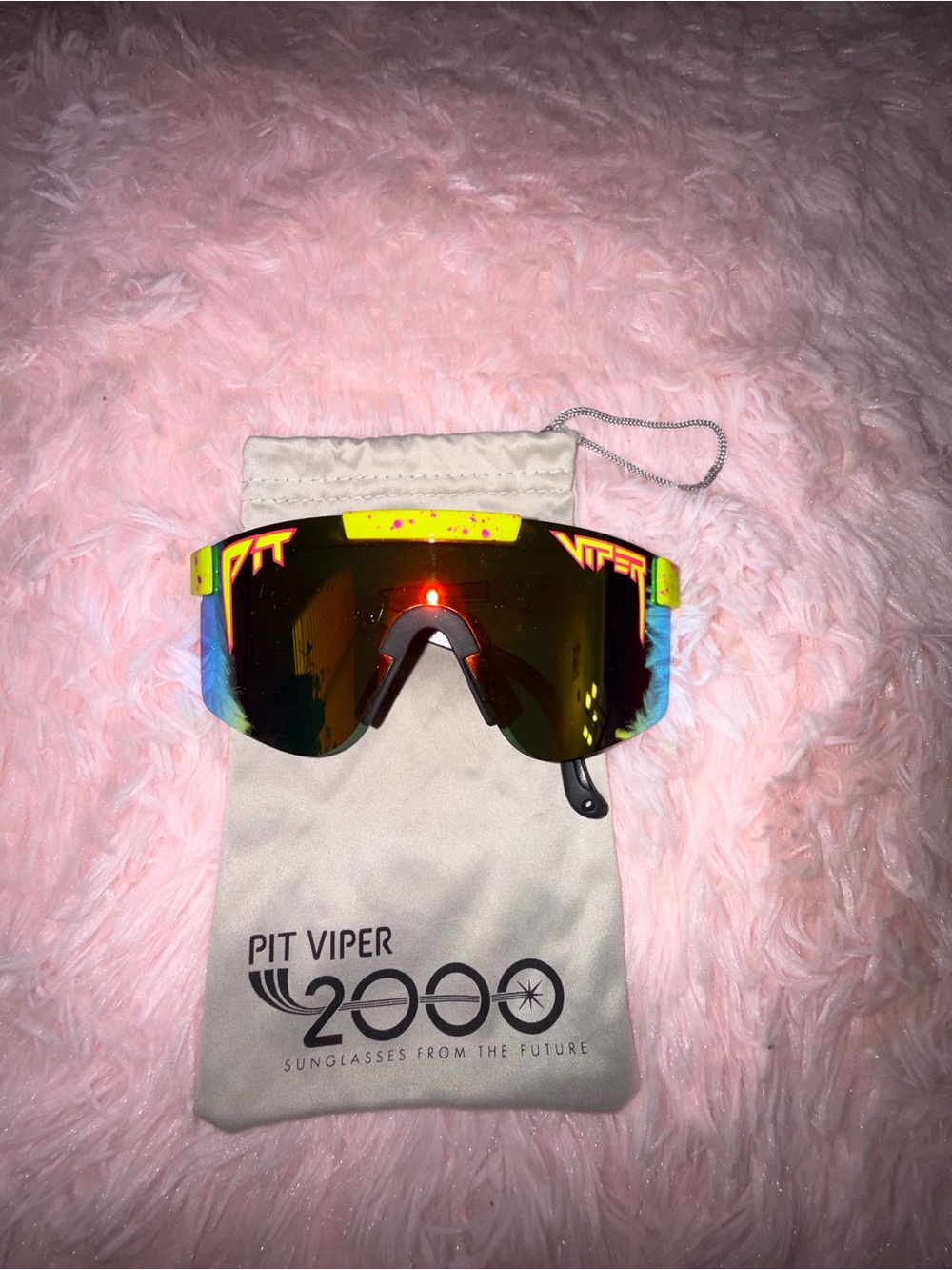 Pit Viper Neon Yellow Multicolor Shield Goggles